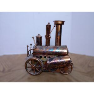 Vtg Tin Berkeley Designs Chattanooga Choo Choo Copper Music Box Train Station